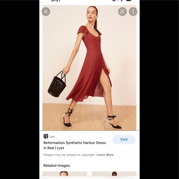 Reformation Synthetic Harbor dress in red - Picture 16 of 16